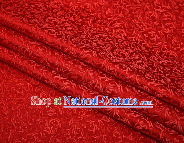 Top Grade Chinese Traditional Red Brocade Fabric Tang Suit Satin Material Classical Pattern Design Drapery