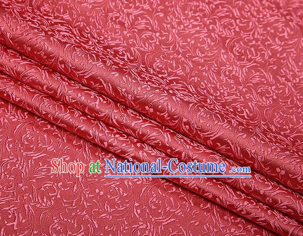 Top Grade Chinese Traditional Watermelon Red Brocade Fabric Tang Suit Satin Material Classical Pattern Design Drapery