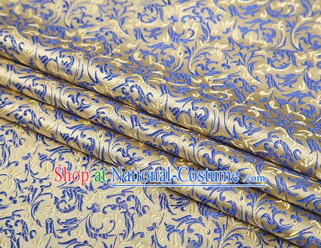 Top Grade Chinese Traditional Golden Brocade Fabric Tang Suit Satin Material Classical Pattern Design Drapery