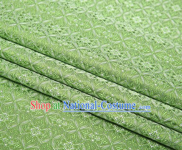 Top Grade Chinese Traditional Green Brocade Fabric Tang Suit Satin Material Classical Pattern Design Drapery