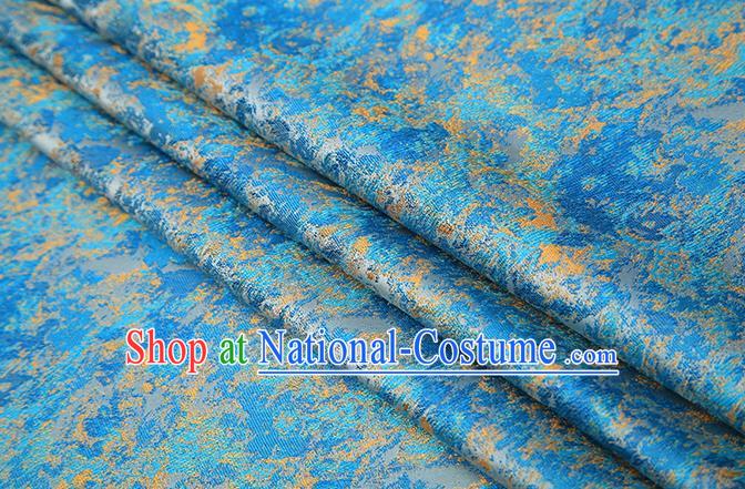 Chinese Traditional Light Blue Brocade Satin Fabric Tang Suit Material Classical Pattern Design Drapery