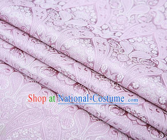 Chinese Traditional Pink Satin Fabric Tang Suit Brocade Classical Loquat Flower Pattern Design Material Drapery