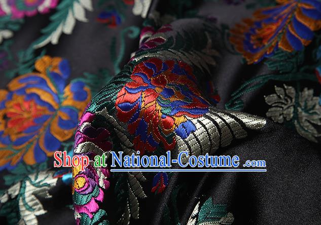 Chinese Traditional Flower Silk Fabric Brocade Embroidered Fabric Dress Material