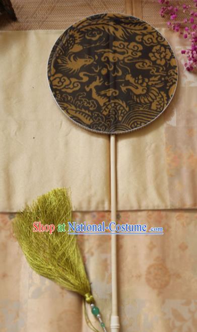 Chinese Ancient Palace Fans Hanfu Silk Round Fans for Women