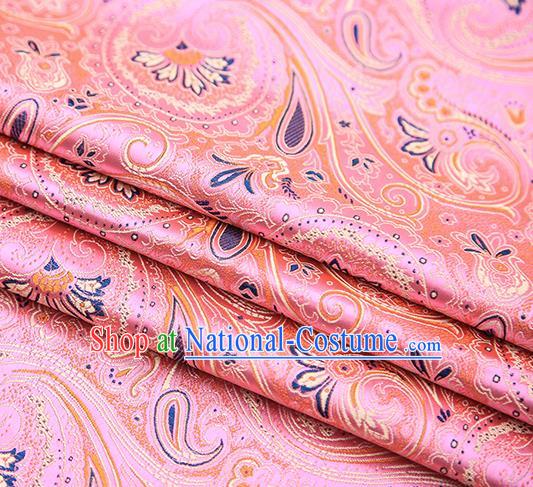 Chinese Traditional Tang Suit Pink Brocade Fabric Classical Pattern Design Material Satin Drapery