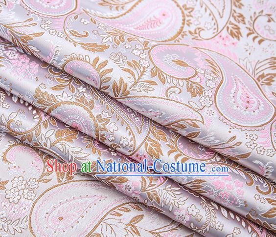 Traditional Chinese Tang Suit Lilac Brocade Fabric Classical Loquat Flowers Pattern Design Material Satin Drapery