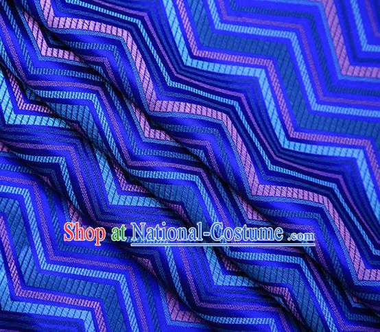 Royalblue Satin Traditional Chinese Tang Suit Brocade Fabric Classical Pattern Design Material Drapery