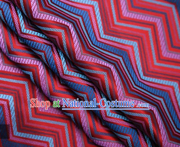 Purplish Red Satin Traditional Chinese Tang Suit Brocade Fabric Classical Pattern Design Material Drapery