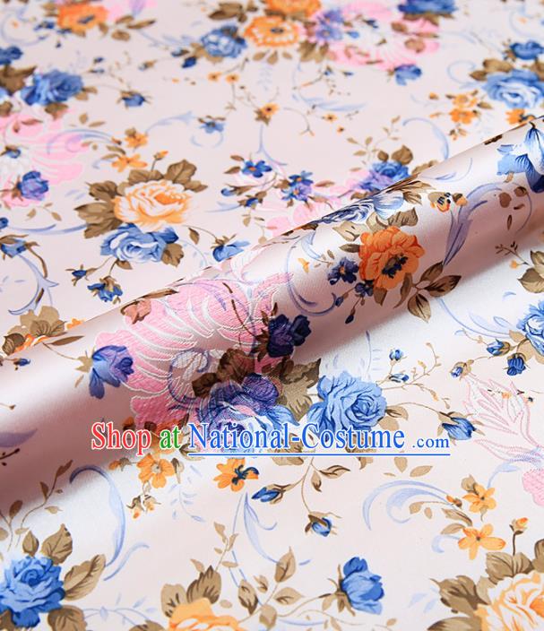 Chinese Traditional Nanjing Brocade Satin Fabric Tang Suit Material Classical Peony Pattern Design Drapery