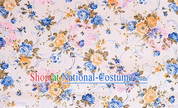 Chinese Traditional Flower Silk Fabric Brocade Embroidered Fabric Dress Material