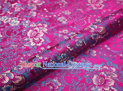 Rosy Brocade Chinese Traditional Garment Fabric Classical Peony Pattern Design Satin Cushion Material Drapery