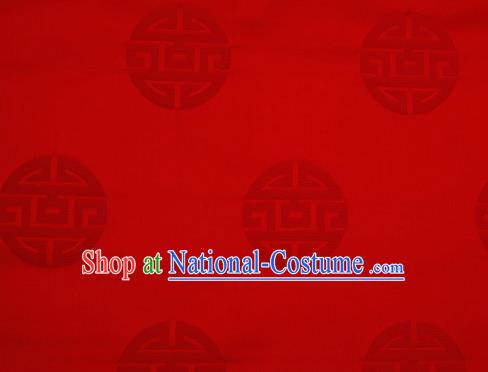 Top Grade Classical Pattern Red Brocade Chinese Traditional Garment Fabric Cushion Satin Material Drapery