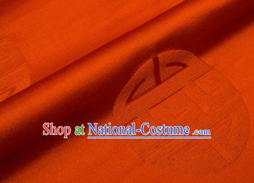 Top Grade Classical Pattern Orange Brocade Chinese Traditional Garment Fabric Cushion Satin Material Drapery