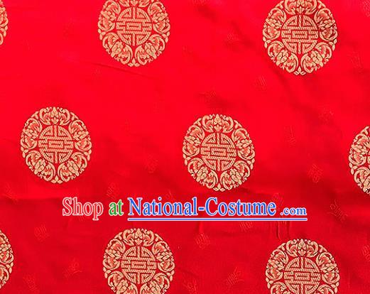 Top Grade Classical Pattern Red Brocade Chinese Traditional Garment Fabric Cushion Satin Material Drapery