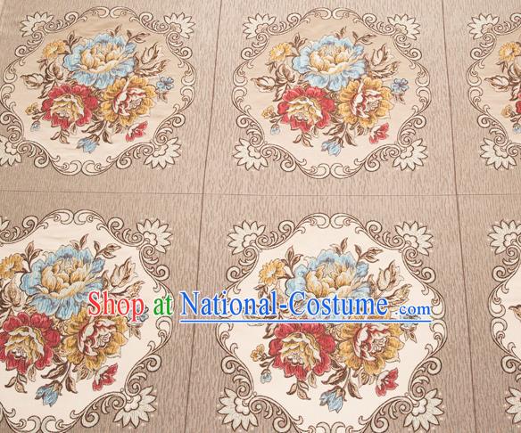 Top Grade Classical Flowers Pattern Brocade Chinese Traditional Garment Fabric Cushion Satin Material Drapery