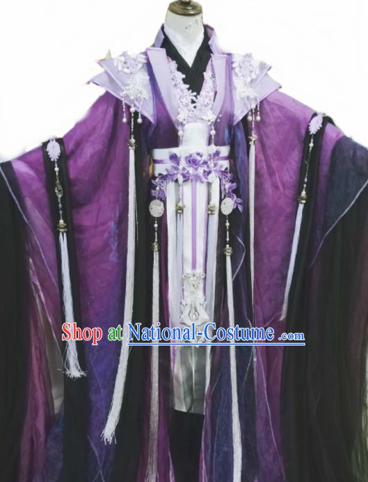 Ancient Chinese Cosplay Costume Chinese Shoes Traditional China Swordsman Clothing and Jewelry Accessories