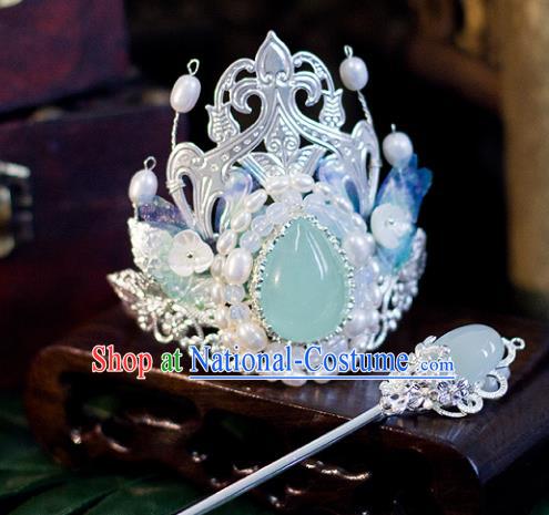 Top Grade Chinese Handmade Hairpins Princess Hair Crown Ancient Hanfu Hair Accessories for Women