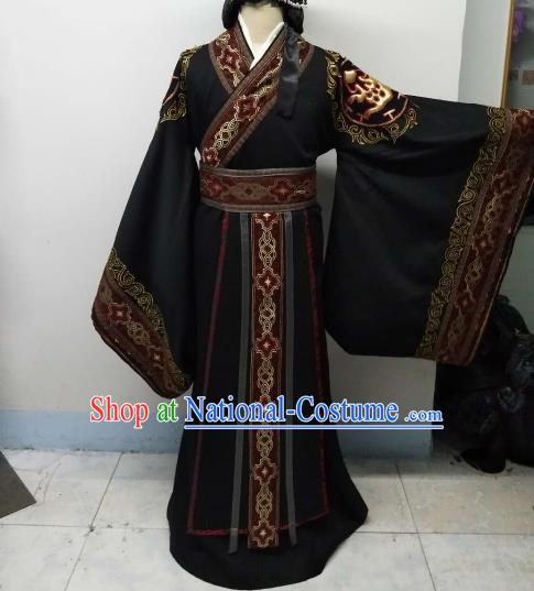 Chinese Ancient Imperial Emperor Costumes Traditional Qin Dynasty King Embroidered Hanfu Clothing for Men