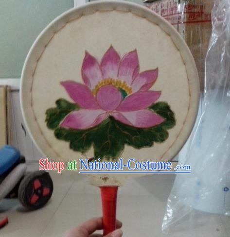 Chinese Traditional Handmade Drums Folk Dance Tabour Printing Lotus Cowhide Drums