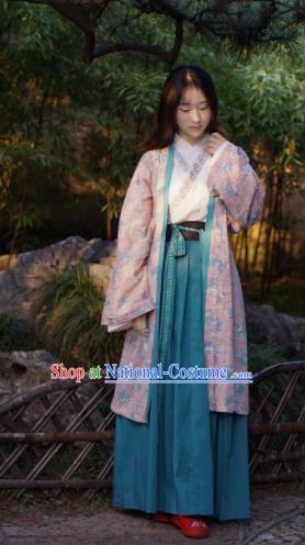 Traditional Chinese Song Dynasty Young Lady Hanfu Dress Ancient Peri Embroidered Costumes for Women