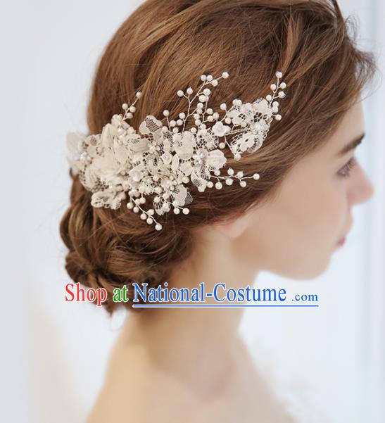 Top Grade Handmade Bride Lace Flowers Hair Stick Hair Accessories for Women