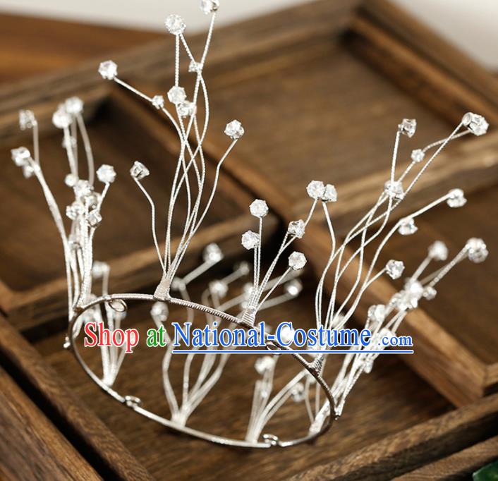 Top Grade Handmade Bride Crystal Royal Crown Baroque Hair Accessories for Women