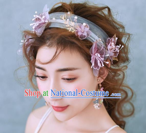 Top Grade Handmade Bride Veil Headband Baroque Hair Accessories for Women