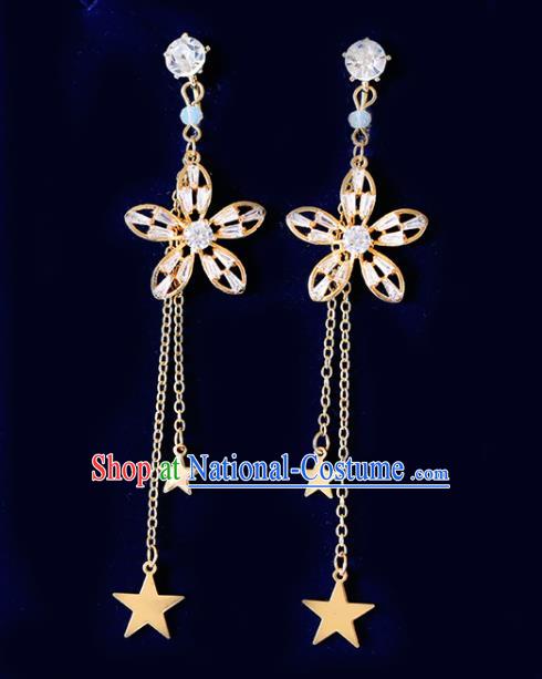 Top Grade Handmade Baroque Crystal Flower Earrings Bride Jewelry Accessories for Women