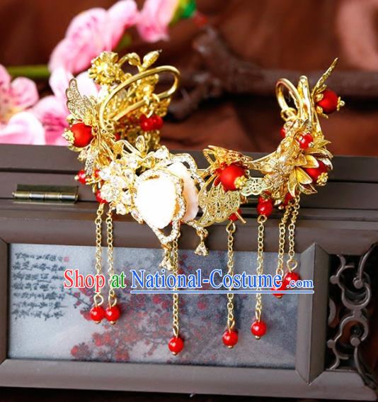 Chinese Ancient Handmade Bracelet Wedding Jewelry Accessories Golden Bangle for Women