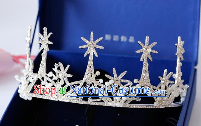 Top Grade Handmade Bride Baroque Zircon Royal Crown Princess Hair Accessories for Women