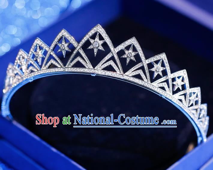 Top Grade Handmade Bride Zircon Royal Crown Princess Baroque Hair Accessories for Women