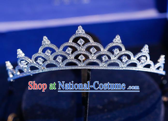 Top Grade Handmade Bride Zircon Royal Crown Baroque Princess Hair Accessories for Women