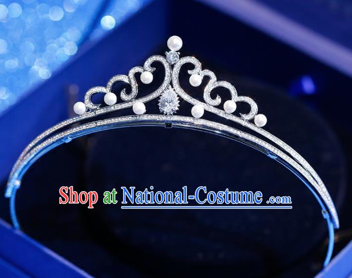 Top Grade Handmade Zircon Royal Crown Baroque Princess Hair Accessories for Women