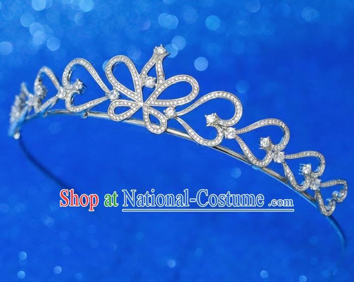 Top Grade Handmade Butterfly Royal Crown Baroque Princess Zircon Hair Accessories for Women