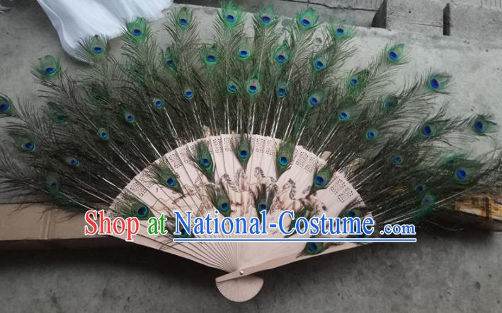 Chinese Traditional Feather Fans Handmade Folding Fans