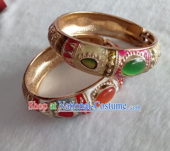 Chinese Ethnic Dai Nationality Jewelry Accessories Traditional Folk Dance Bracelet for Women