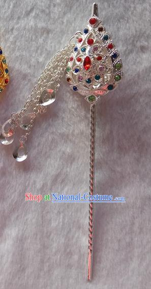 Chinese Ethnic Dai Nationality Hair Accessories Traditional Folk Dance Tassel Hairpins for Women