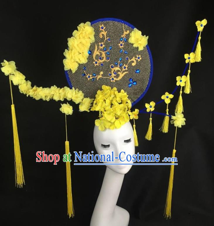 Chinese Traditional Exaggerated Headdress Palace Catwalks Winter Jasmine Hair Accessories for Women