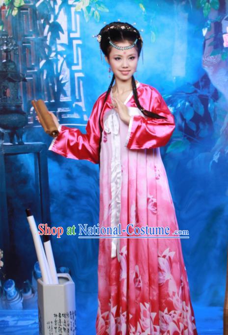 Chinese Ancient Peri Goddess Costumes Traditional Tang Dynasty Princess Hanfu Dress for Women