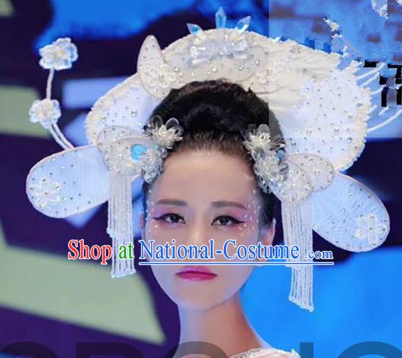 Top Grade Halloween Catwalks Headdress Brazilian Carnival White Hair Accessories for Women