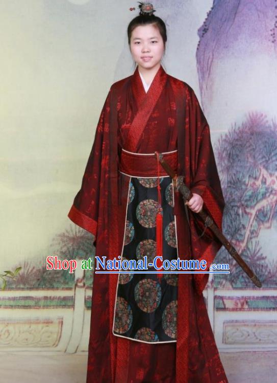 Ancient Chinese Swordsman Costumes Traditional Han Dynasty Prince Hanfu Clothing for Men