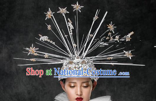 Top Grade Halloween Catwalks Hair Accessories Baroque Queen Exaggerated Headdress for Women