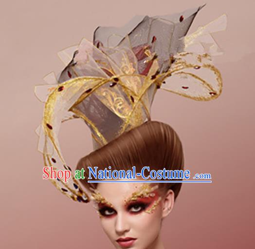 Top Grade Halloween Catwalks Hair Accessories Baroque Queen Headdress for Women