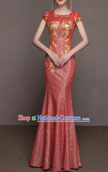 Top Grade Customized Wedding Dress Bride Red Full Dress for Women