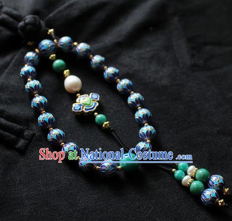 Asian Chinese Traditional Jewelry Accessories Ancient Hanfu Blueing Bracelet for Women