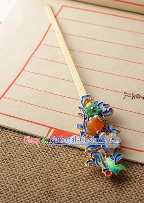 Asian Chinese Traditional Hair Accessories Ancient Palace Blueing Hairpins for Women