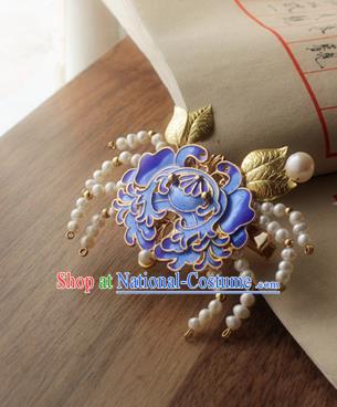 Chinese Classical Jewelry Accessories Traditional Hanfu Blueing Crab Brooch for Women