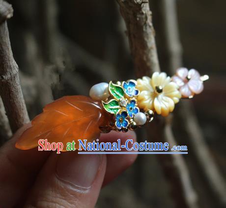 Asian Chinese Traditional Hanfu Cloisonne Hair Claw Ancient Palace Hairpins for Women