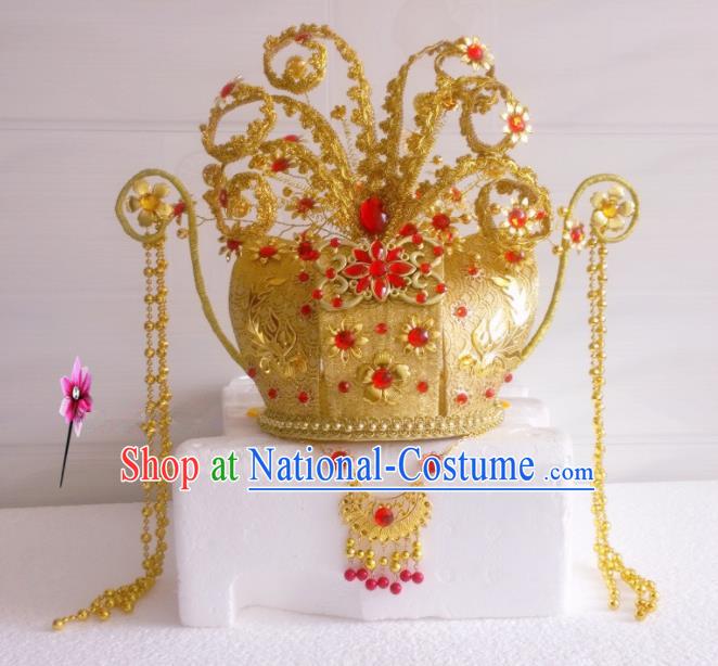 Chinese Classical Hair Accessories Traditional Ancient Queen Wedding Phoenix Coronet Hat for Women