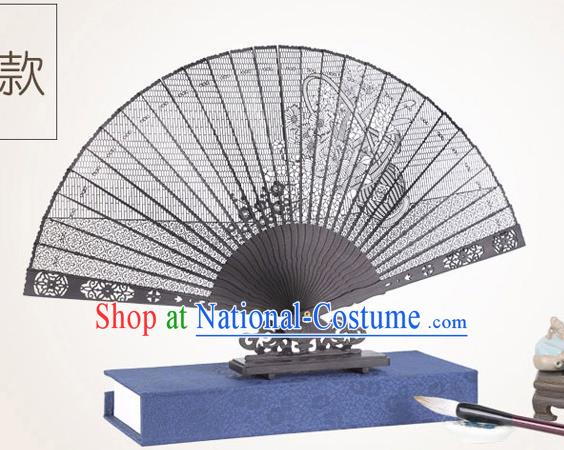 Chinese Traditional Crafts Sandalwood Folding Fans Pierced Fans Accordion Fan